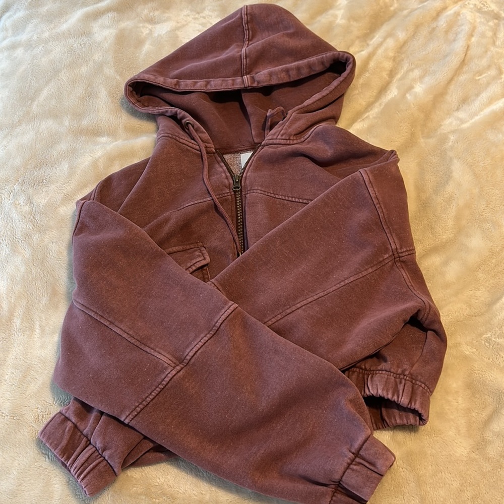 Urban Outfitters fleece cropped zip up hoodie - Picture 3 of 6